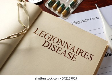 Book With Diagnosis  Legionnaires Disease. Medic Concept.