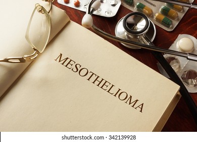 Book With Diagnosis  Mesothelioma. Medic Concept.