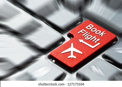 Book Flight Button On The Computer Keyboard