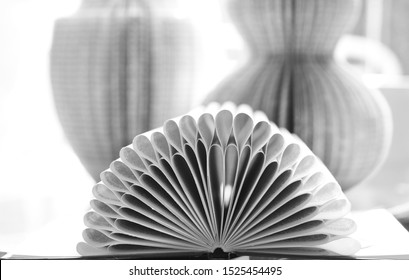 Book Folding Art Black White Reading