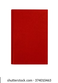 Book Front Cover Red Standing Vertical Isolated On White