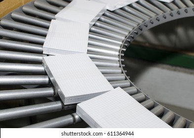 book, magazine production line into press plant house. Binding product