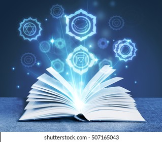 book with magic symbols - Shutterstock ID 507165043