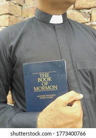 The Book Of Mormon In The Hand Of Bishop. Pakistan Faislabad 10 July 2020.