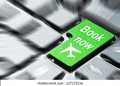 Book now button on the computer keyboard