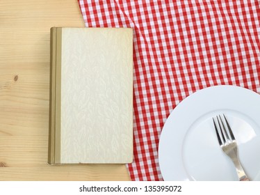 book on the kitchen table