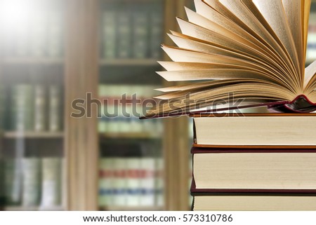 book open in the library