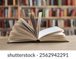 book with open pages, close up, books on the shelf in school, open book on wooden table. back to school concept, High quality book photography, Best Book Photo, most famous German writers, germany