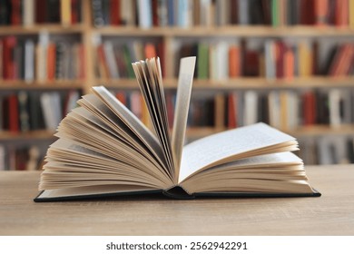 book with open pages, close up, books on the shelf in school, open book on wooden table. back to school concept, High quality book photography, Best Book Photo, most famous German writers, germany