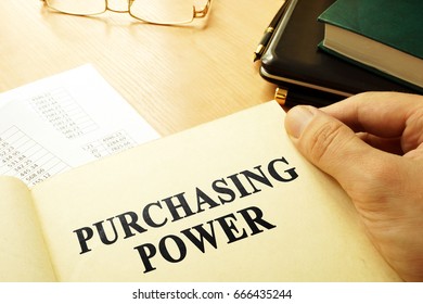 Book With Page About Purchasing Power. Business Concept.
