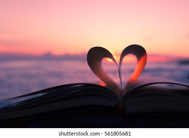 Book Page Decorate In Heart Shape