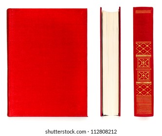 book set red color isolated on white