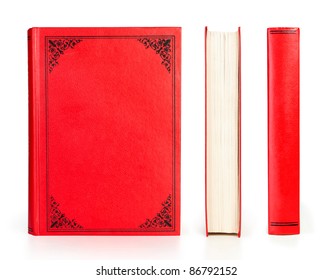 book set red color isolated on white