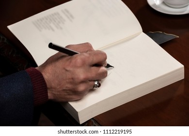Book Signing Writer On The Table