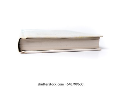 Book Spine And Pages Isolated Against An All White Seamless Studio Background