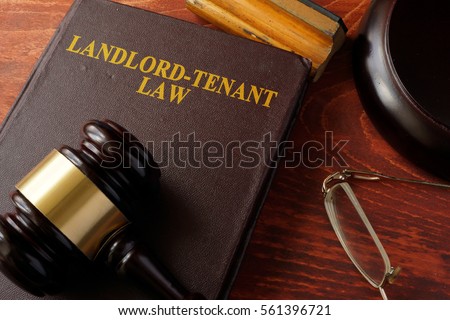 Book with title Landlord-Tenant Law and a gavel.