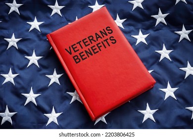 Book veterans benefits on a big flag.