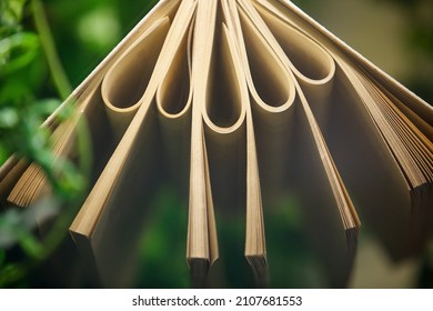 A Book With Wrapped Flippers Hangs As A Decoration. Decoration For A Library Or Bookstore.