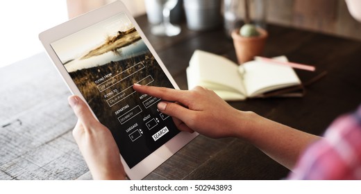 Booking Flight Travel Website Concept