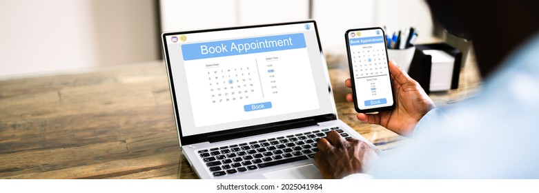 Booking Meeting Appointment On Laptop Computer Online - Shutterstock ID 2025041984