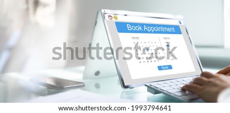 Booking Meeting Calendar Appointment On Laptop Online