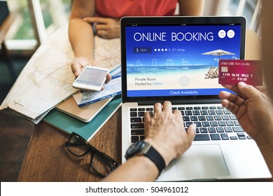 Booking Ticket Online Reservation Travel Flight Concept