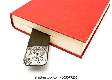 Bookmark In A Book Isolated On White