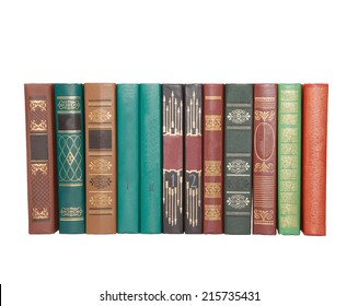 Books about history and adventure isolated on white background