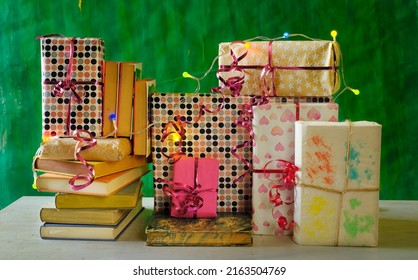 Books As Birthday Present, Personal Gift,reading,literature,education,making A Gift Concept