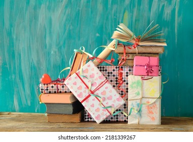 Books As Birthday Present, Personal Gift,reading,literature,education,making A Gift Concept