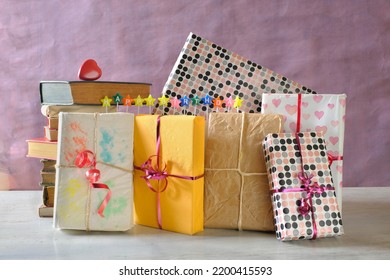 Books As Birthday Present, Personal Gift,reading,literature,education,making A Gift Concept