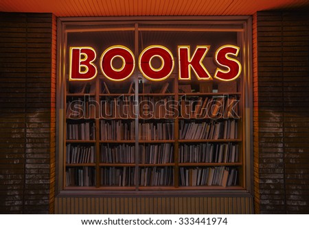 Books Neon Window Sign