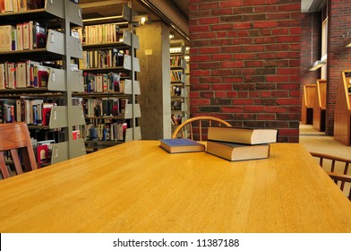 Books On A Library Table