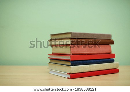 Books on the table in library