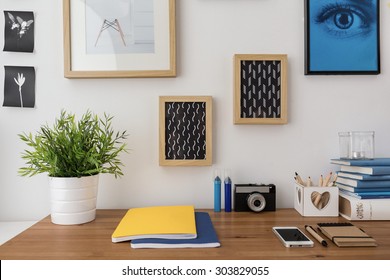 Books On The Table In Study Room