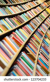 Books In Round Library Shelf