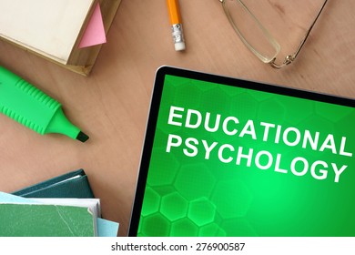 Books And Tablet With Words Educational Psychology