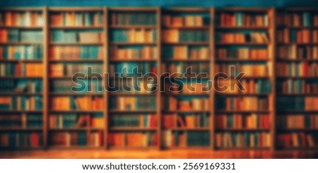 Bookshelf Abstract Background. Book University School Wisdom Library Study Information Knowledge Text Literature Science Education Red Data Store Research. Blur Concept Design Art Picture Image Classi