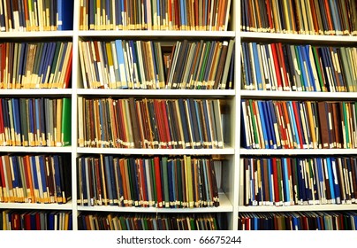 Bookshelf Or Book Shelf In A University Library