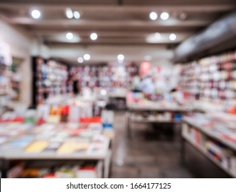 Bookshop Interior Book Shelf Blur Background Store Retail Business