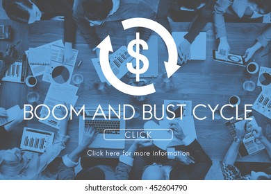 Boom Bust Cycle Economy Financial Concept