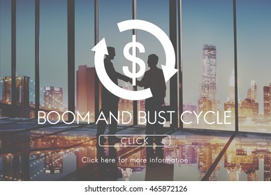 Boom Bust Cycle Economy Financial Concept