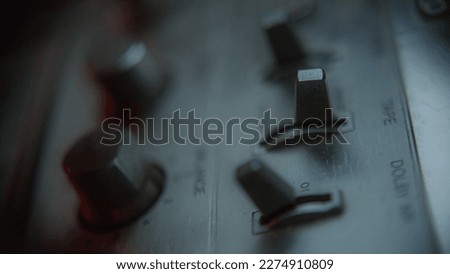 Boombox Vintage Radio Buttons Macro Close-up, Amazing Tape Display