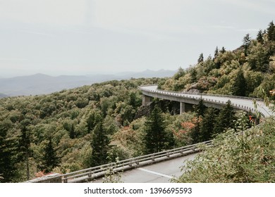 Boone, NC/USA - September 30, 2017: Blue Ridge Parkway Viaduct