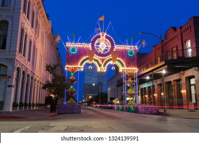 Boone Powell Arch In Historic District. Galveston, Texas, USA.