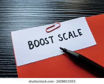 Boost scale writting on table background.