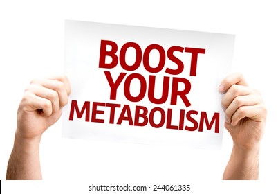 Boost Your Metabolism Card Isolated On White Background