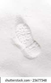 Boot Print In The Snow