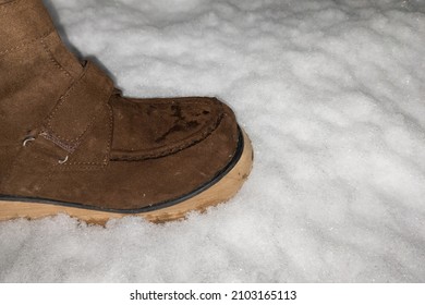 Boot Stomping On Fresh Snow (Tokyo, Japan)