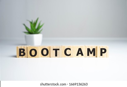 BOOTCAMP Word Written On Wood Block, Business Concept.